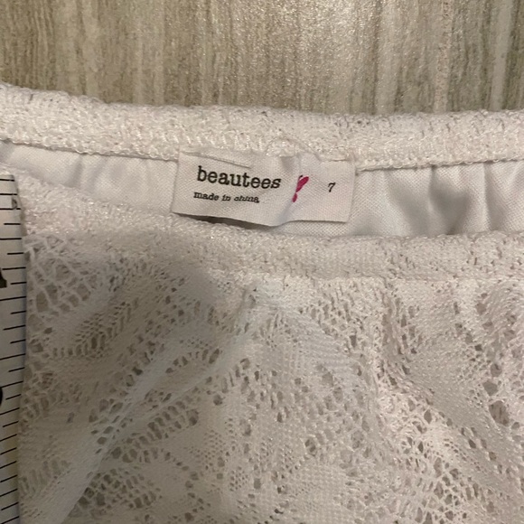 Beautees. White summer dress with belt. - Picture 2 of 3